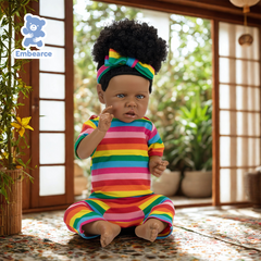 Amara - 22" (55 cm) Lifelike Black Reborn Baby Doll, Soft Vinyl Body & Accessories