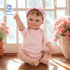 Emma – 20 Zoll große, lebensechte Reborn-Babypuppe mit weichem, silikonähnlichem Vinylkörper und Zubehör