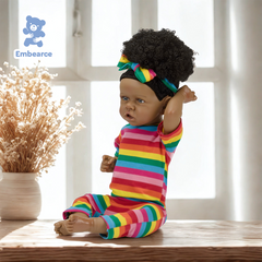 Amara - 22" (55 cm) Lifelike Black Reborn Baby Doll, Soft Vinyl Body & Accessories