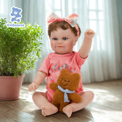 Emma – 20 Zoll große, lebensechte Reborn-Babypuppe mit weichem, silikonähnlichem Vinylkörper und Zubehör