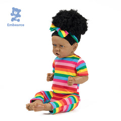 Amara - 22" (55 cm) Lifelike Black Reborn Baby Doll, Soft Vinyl Body & Accessories