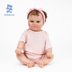 Emma – 20 Zoll große, lebensechte Reborn-Babypuppe mit weichem, silikonähnlichem Vinylkörper und Zubehör