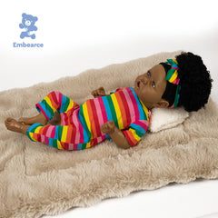 Amara - 22" (55 cm) Lifelike Black Reborn Baby Doll, Soft Vinyl Body & Accessories