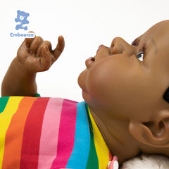 Amara - 22" (55 cm) Lifelike Black Reborn Baby Doll, Soft Vinyl Body & Accessories