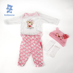 Cute Reborn Baby Doll Outfits | Fits 55cm(22 Inch) Dolls | 0-3 Month Real Baby Size Clothing