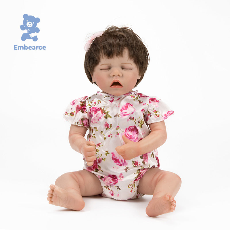 Rose &amp; Theo – 18 Zoll große, lebensechte Reborn-Babypuppen mit silikonähnlichem Vinylkörper und Zubehör