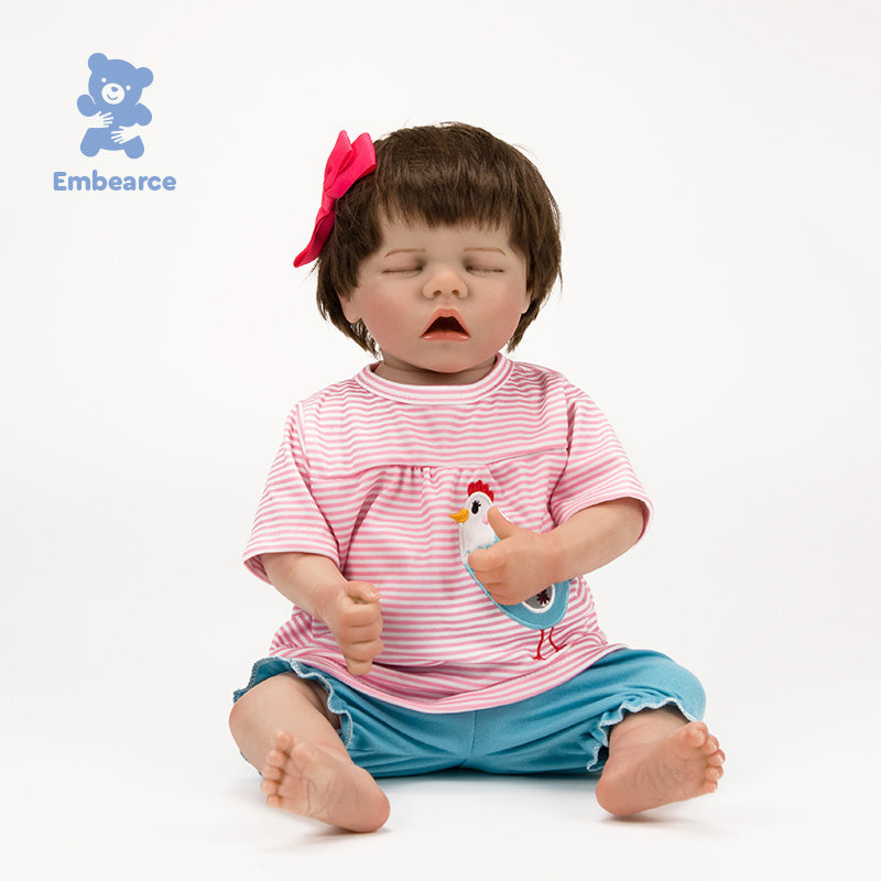 Rose &amp; Theo – 18 Zoll große, lebensechte Reborn-Babypuppen mit silikonähnlichem Vinylkörper und Zubehör