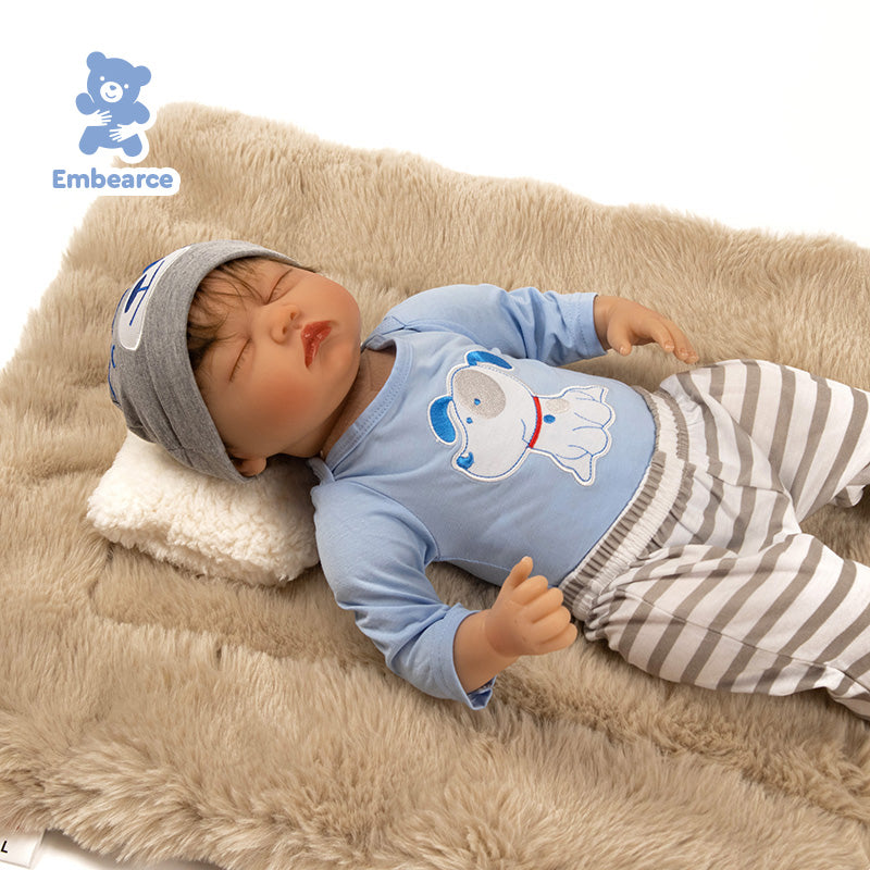Brighton - Lifelike 55 cm Reborn Baby Doll with Soft Slicone-like Vinyl Body & Accessories